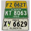 Image 1 : 3 VINTAGE ALBERTA LICENSE PLATES