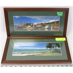 2 FRAMED MAUI WALL HANGINGS