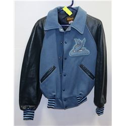 NEW MENS SIZE 40 WOOL WITH LEATHER ARMS BOMBER