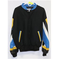 NEW MENS SZM BOMBER JACKET W/ LEATHER SLEEVES