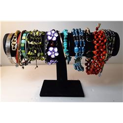 4)  LOT OF 18 ASSORTED BRACELETS