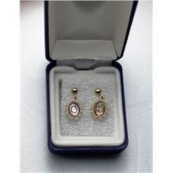 2)  DAINTY GOLD TONE & ABALONE STUD