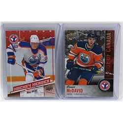 LOT OF 2 EDMONTON OILERS CARDS, WAYNE GRETZKY-