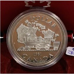 1981 TRAIN PROOF CASED CANADA SILVER DOLLAR