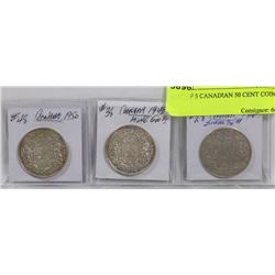 LOT OF 5 CANADIAN 50 CENT COINS,