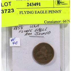1858 USA  FLYING EAGLE PENNY