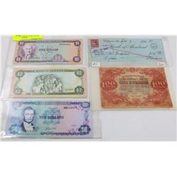 LOT OF ASSORTED WORLD BANK NOTES AND MORE