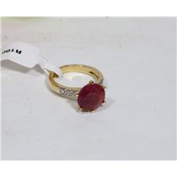 1) GOLD PLATED STERLING SILVER RUBY RING