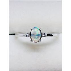 5) STERLING SILVER OPAL RING