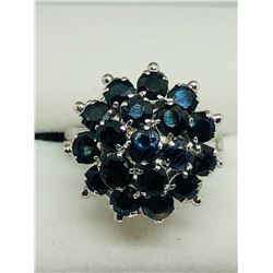9) STERLING SILVER SAPPHIRE RING