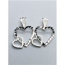 10) STERLING SILVER HEART SHAPED PENDANT