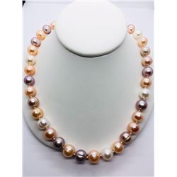 19) STERLING SILVER FRESHWATER PEARL NECKLACE
