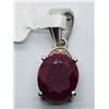 Image 1 : 33) STERLING SILVER RUBY PENDANT W/ FASHION CORD