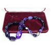 Image 1 : 37) STERLING SILVER PURPLE AGATE NECKLACE