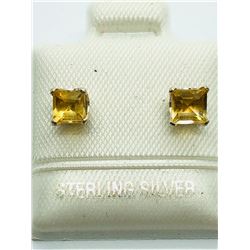 45) STERLING SILVER CITRINE EARRINGS