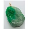 Image 1 : 50) 14K YELLOW GOLD GENUINE JADEITE PENDANT