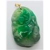 Image 2 : 50) 14K YELLOW GOLD GENUINE JADEITE PENDANT