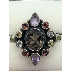 51) STERLING SILVER GEMSTONE RING