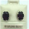 Image 1 : 65) STERLING SILVER GARNET EARRINGS