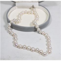 66) STERLING SILVER FRESHWATER PEARL NECKLACE