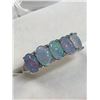 Image 2 : 70) 10K WHITE GOLD OPAL TRIPLET RING