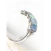 Image 3 : 70) 10K WHITE GOLD OPAL TRIPLET RING