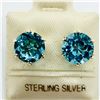 Image 1 : 71) STERLING SILVER BLUE TOPAZ EARRINGS