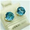 Image 2 : 71) STERLING SILVER BLUE TOPAZ EARRINGS