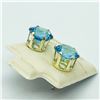 Image 3 : 71) STERLING SILVER BLUE TOPAZ EARRINGS