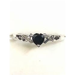 73) STERLING SILVER ONYX RING
