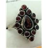Image 2 : 76) STERLING SILVER GARNET RING