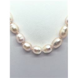 77) STERLING SILVER FRESHWATER PEARL NECKLACE