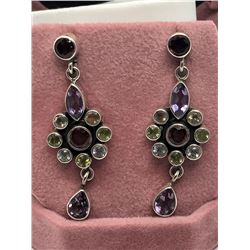 78) STERLING SILVER GEMSTONE EARRINGS