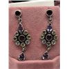Image 1 : 78) STERLING SILVER GEMSTONE EARRINGS