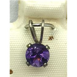 84) STERLING SILVER AMETHYST PENDANT