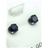 Image 2 : 90) 14K WHITE GOLD BLACK DIAMOND EARRINGS
