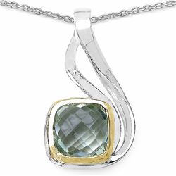 94) RHODIUM PLATED AMETHYST PENDANT NECKLACE