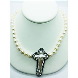 100) STERLING SILVER FRESHWATER PEARL NECKLACE