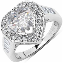 104) STERLING SILVER HEART SHAPED CZ RING