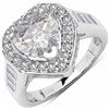Image 1 : 104) STERLING SILVER HEART SHAPED CZ RING