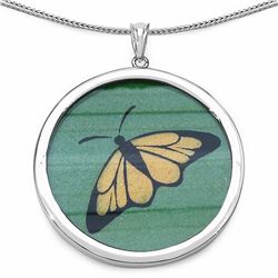 108) STERLING SILVER GEMARTINI PAINTING NECKLACE