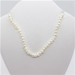 114) STERLING SILVER FRESHWATER PEARL NECKLACE