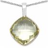 Image 1 : 126) RHODIUM PLATED LEMON TOPAZ NECKLACE
