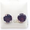 Image 1 : 130) 10K YELLOW GOLD GARNET EARRINGS