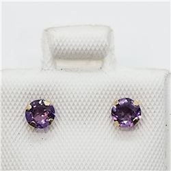 133) 14K YELLOW GOLD AMETHYST EARRINGS