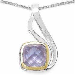 135) RHODIUM PLATED ROSE QUARTZ NECKLACE