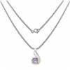 Image 2 : 135) RHODIUM PLATED ROSE QUARTZ NECKLACE