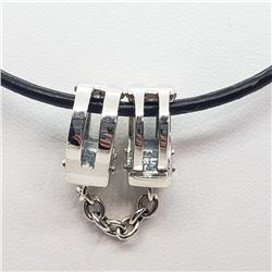 140) STERLING SILVER CHAIN PENDANT NECKLACE