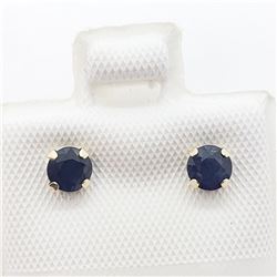 142) 10K YELLOW GOLD SAPPHIRE EARRINGS