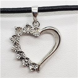 153) STERLING SILVER DIAMOND NECKLACE